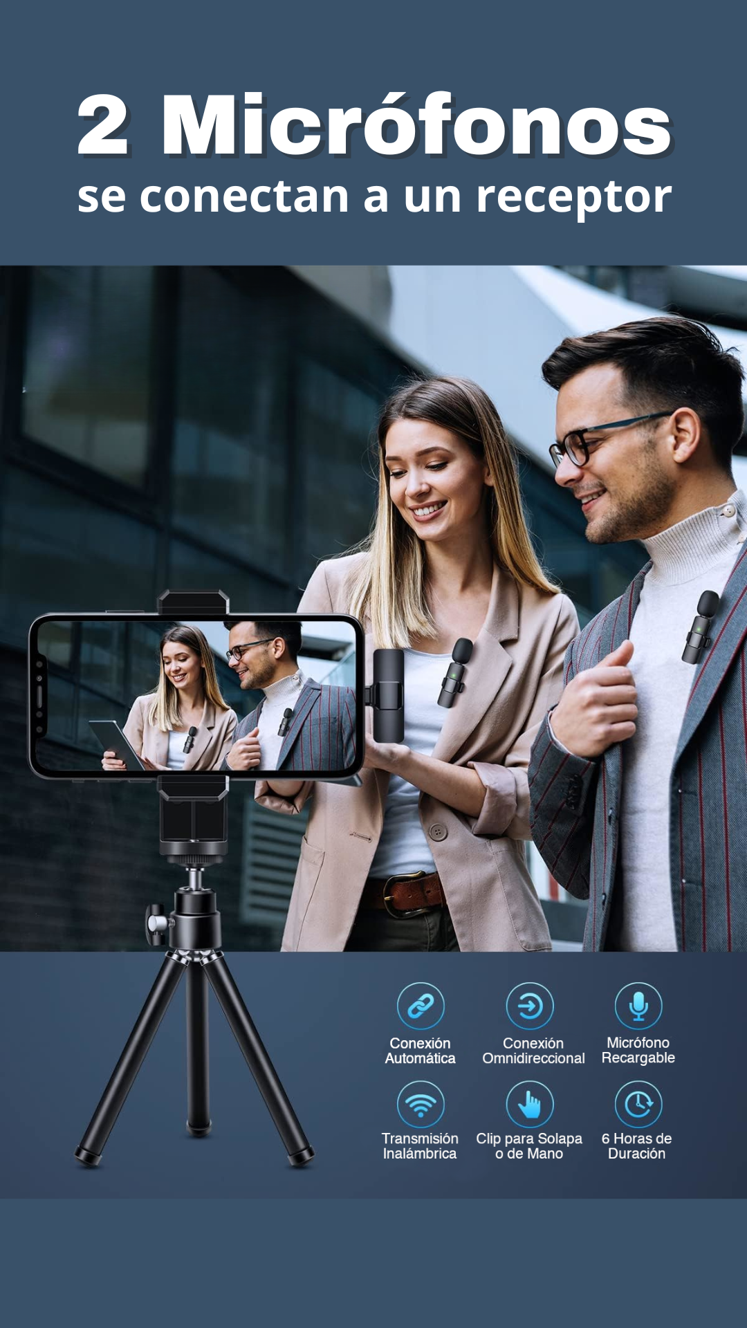 Micrófono Inalámbrico para Celular / Computador
